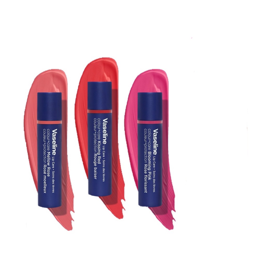 Vaseline Color Lip Balm + Care 3g Mellow Rose Kissing Red Blooming Pink