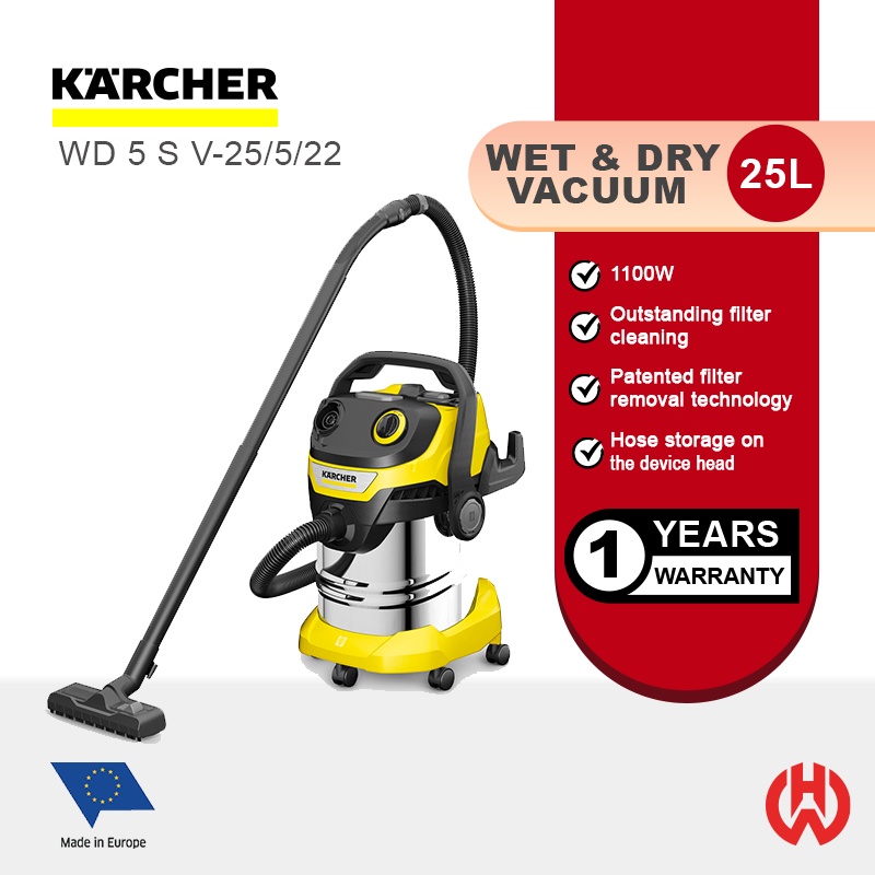 KARCHER WET AND DRY VACUUM CLEANER WD 5 S V-25/5/22 | Shopee Malaysia
