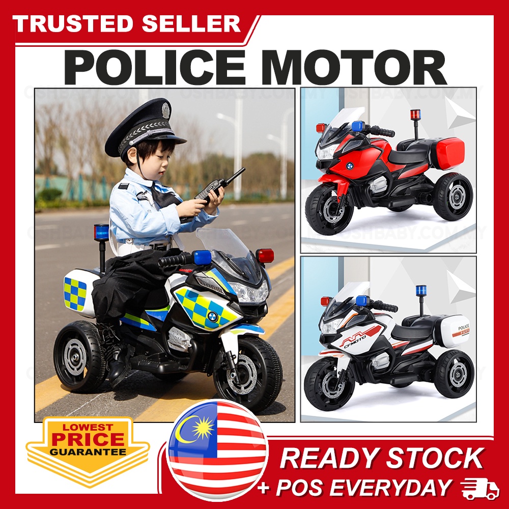 6V Electric POLICE MOTOR Ride On Motor Superbike electronic Police ...