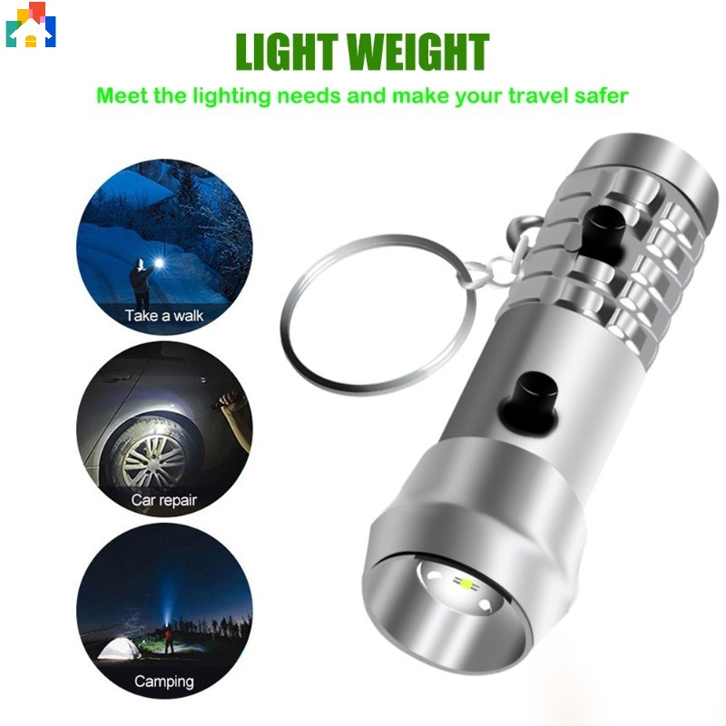 Multifunctional Dual-use Outdoor Mini Light Small Flashlight Keychain ...