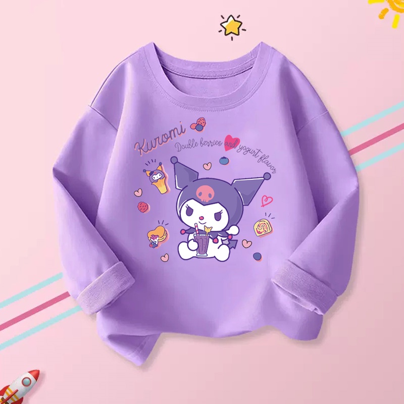 Girls Long Sleeved Top Kuromi Lovely Cotton T-shirt Baby Girl My Melody ...