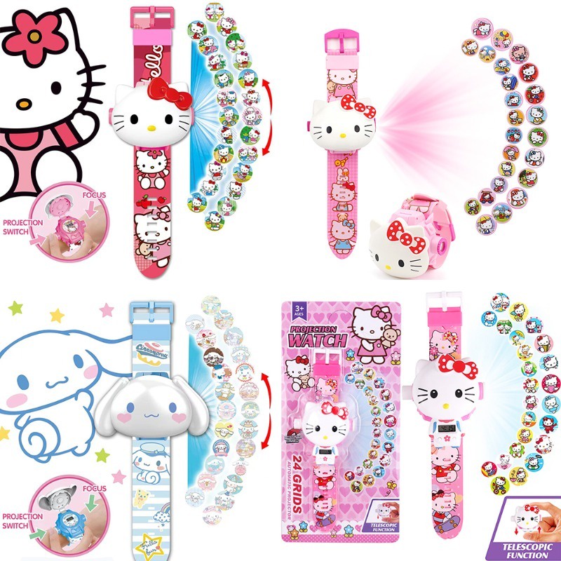 Kuromi Children Watch 24 Pattern Projection Watch Sanrio Series Hello ...