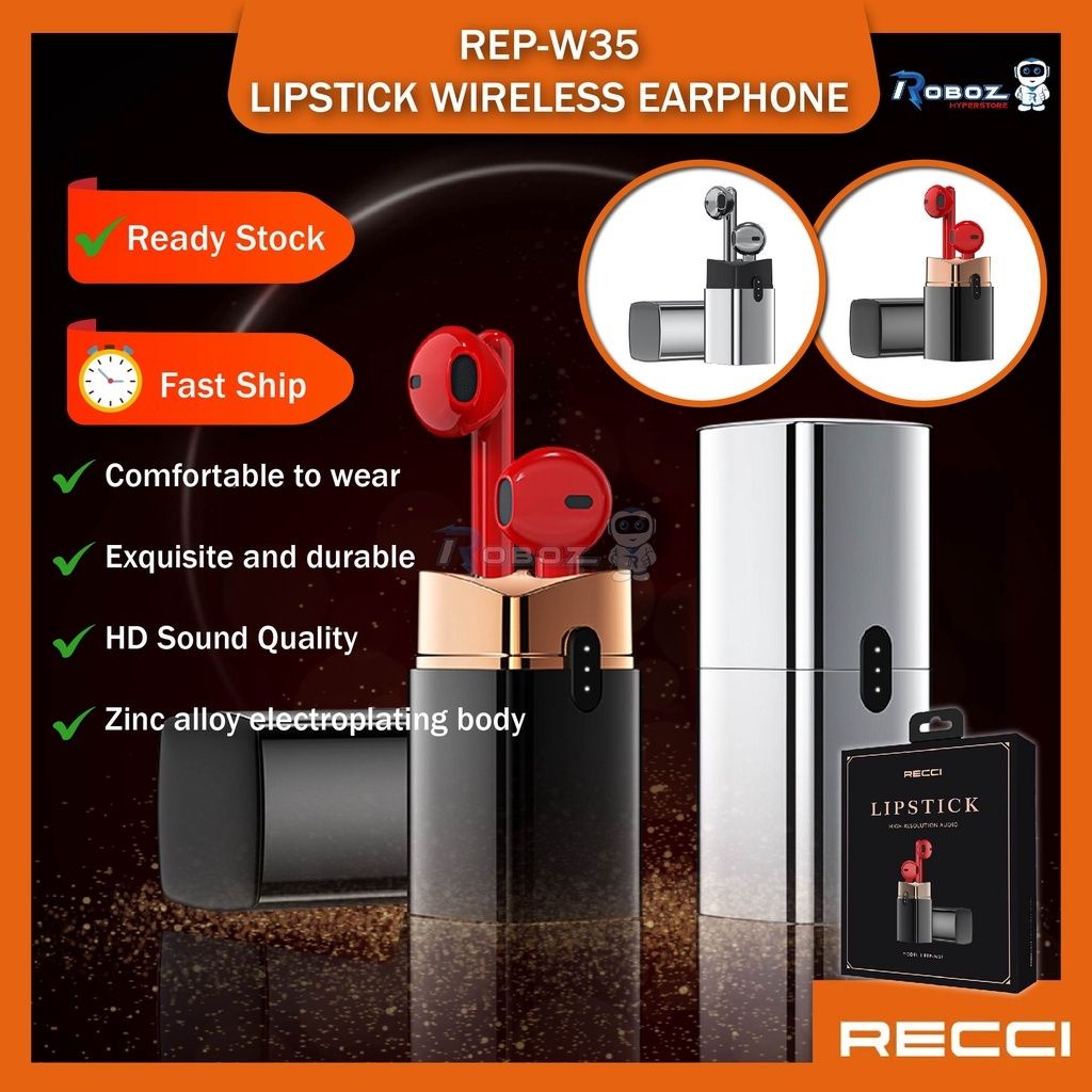 Recci REP-W35 Lipstick Wireless Earphone | Shopee Malaysia