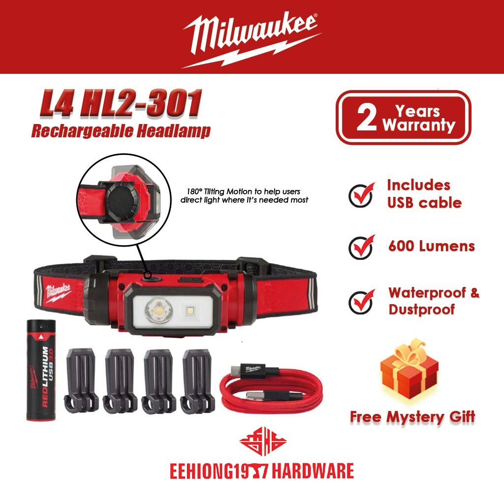 MILWAUKEE L4 HL2301 L4HL2301 L4HL2301 600 LUMENS L4 B3 USB