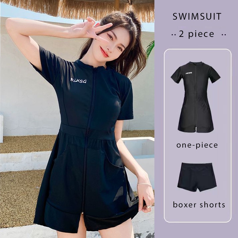 Swimsuit Women's Slim Onepiece Swimsuit with Pockets Holiday Travel