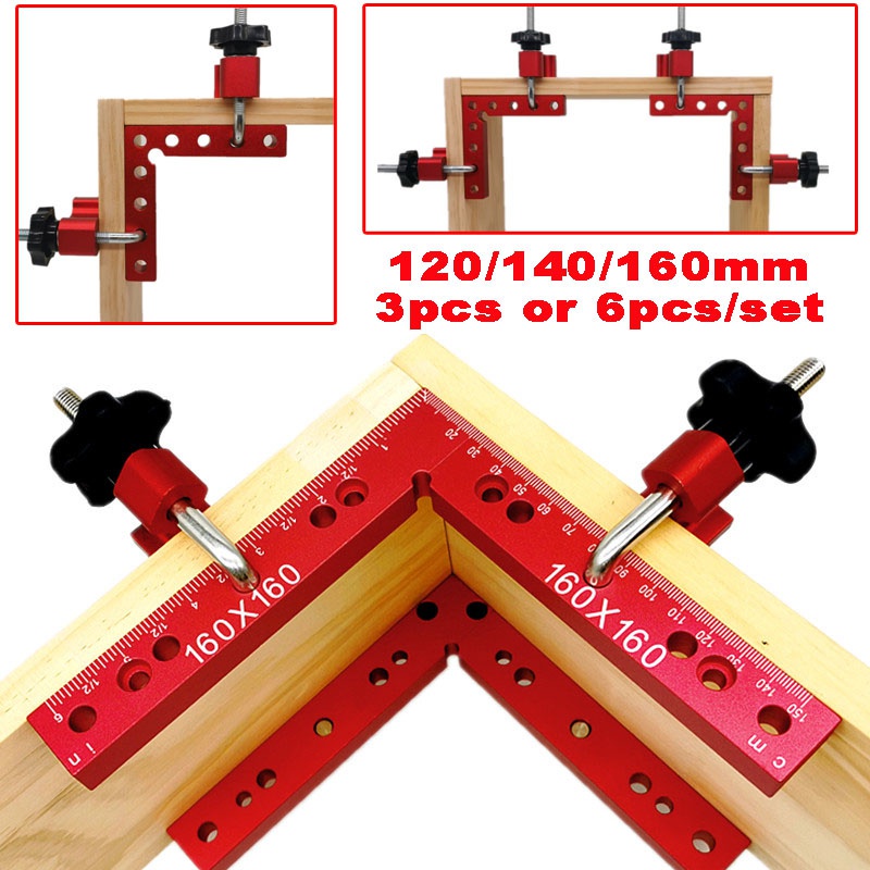 Relitec R 90-Degree Corner Clamp Set (12-Piece) - 3", 4", 6" Positioning Squares For Woodworking, Gluing Cabinets, Frames & Drawers
