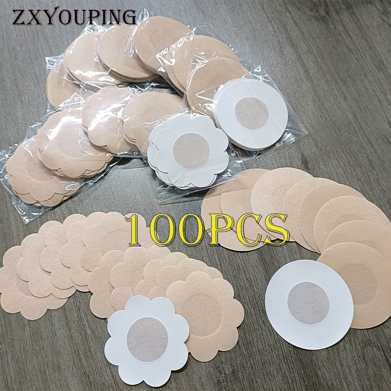 ZXYOUPING 胸贴 100Pcs Women Nipple Stickers Invisible Breast Nipple Cover ...
