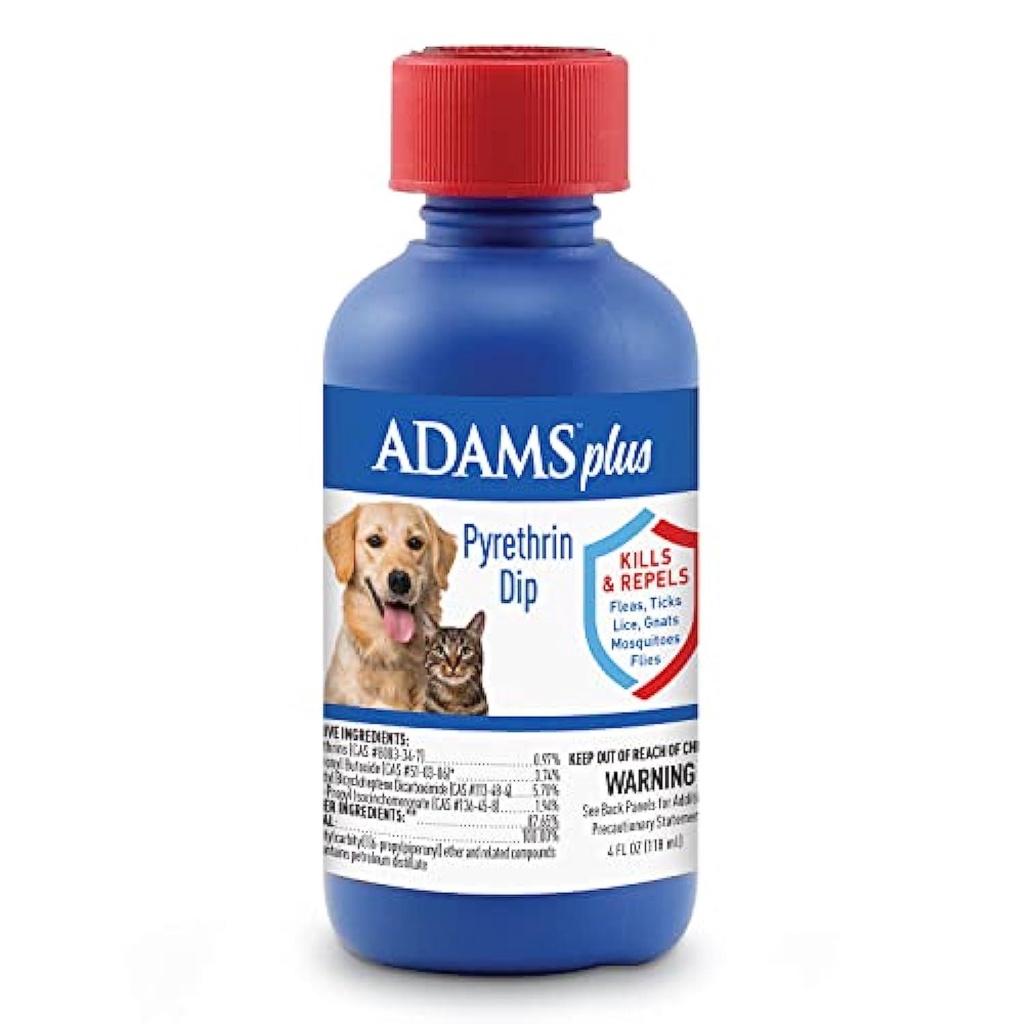 Adams Plus Pyrethrin Dip For Dogs and Cats Kills and Repels Fleas
