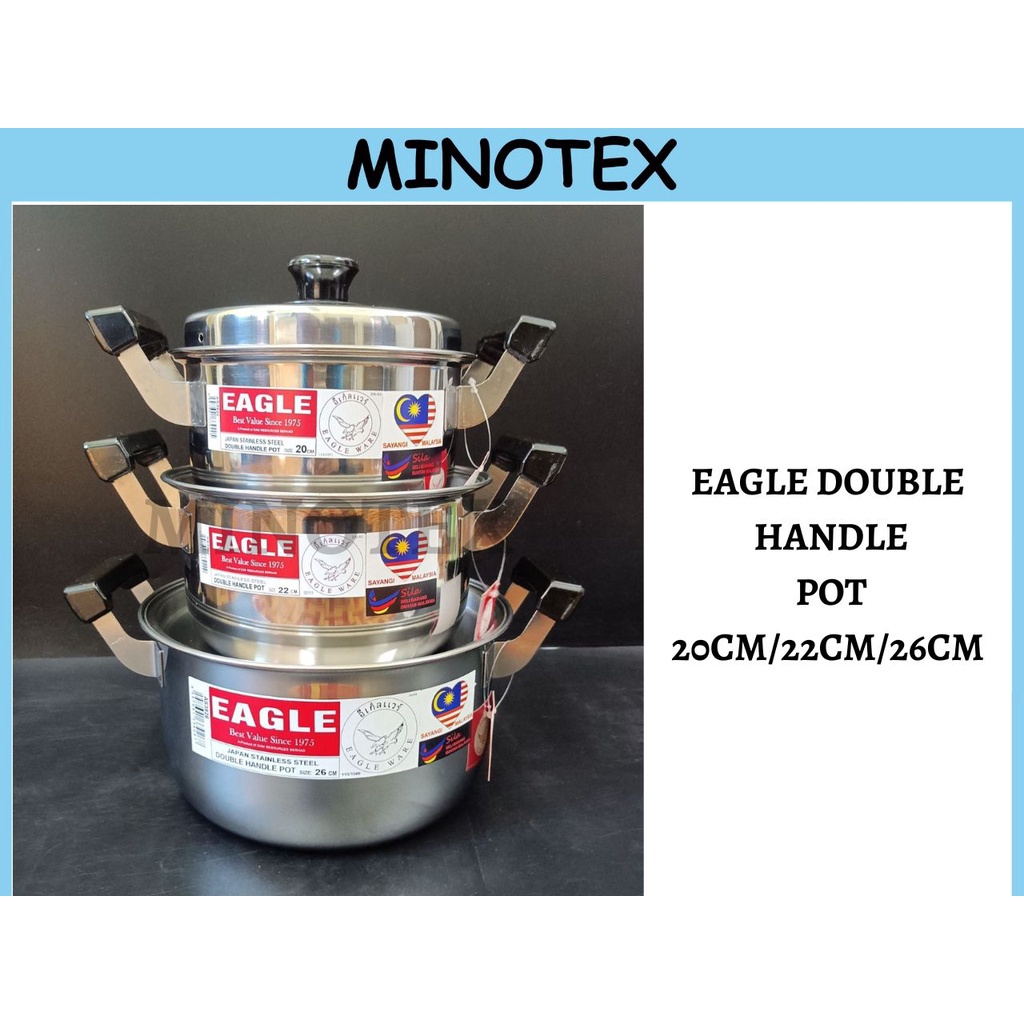 EAGLE DOUBLE HANDLE POT 20CM/22CM/26CM | Shopee Malaysia