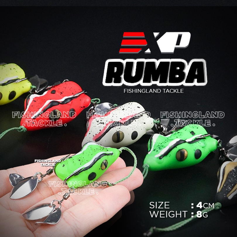 EXP Rumba Soft Frog | 4cm / 8g | 4 Blade Umpan Tiruan Katak Gewang Casting  Thailand Soft Rubber Frog | Ready Stock