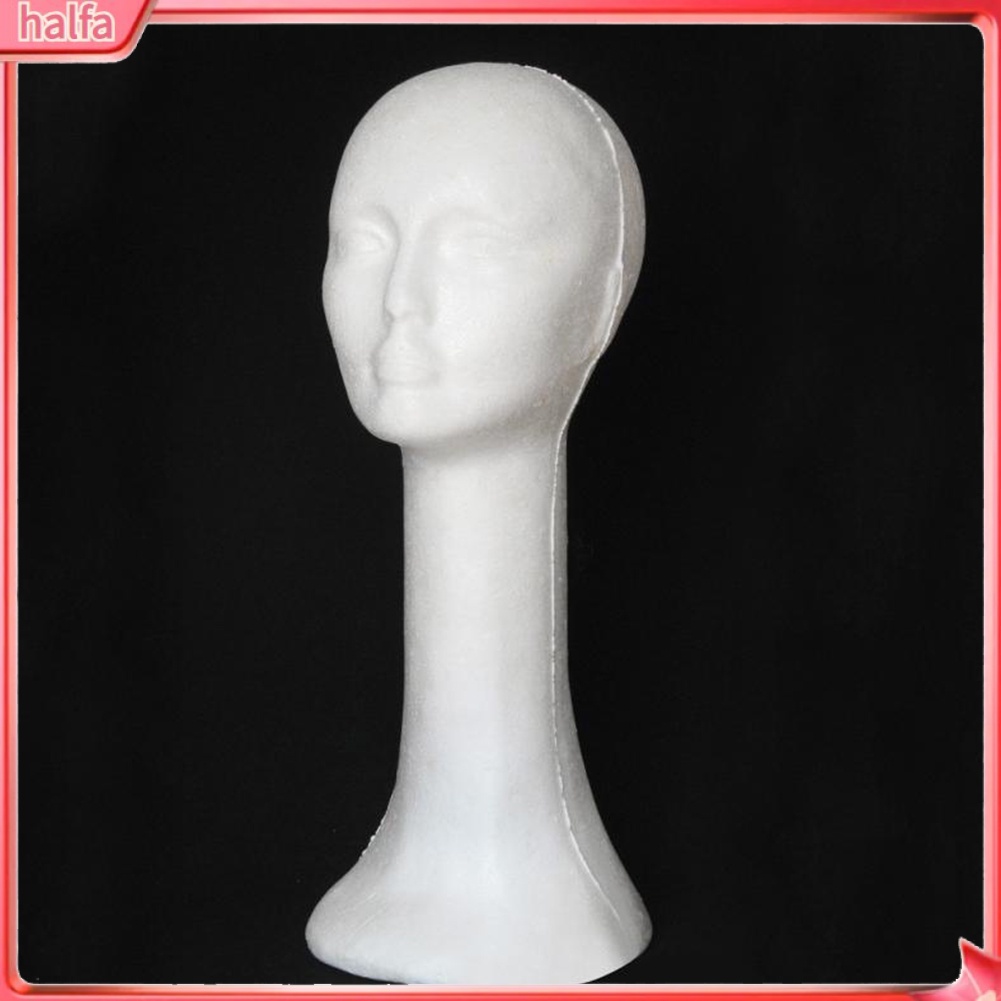 {halfa} Head Model Abstract Long Neck Foam Female Mannequin Wig Hat