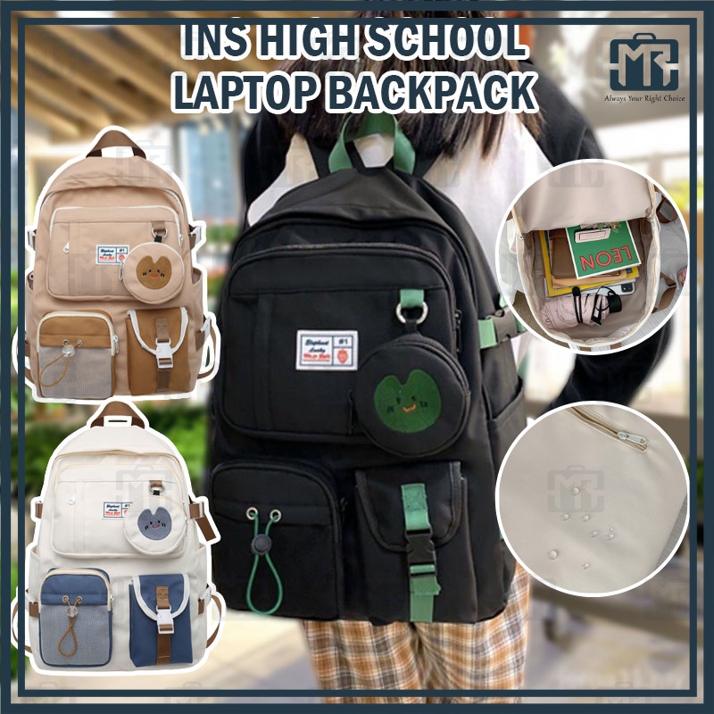 MR Ins School Bag Backpack Female High School Student Bag Large ...