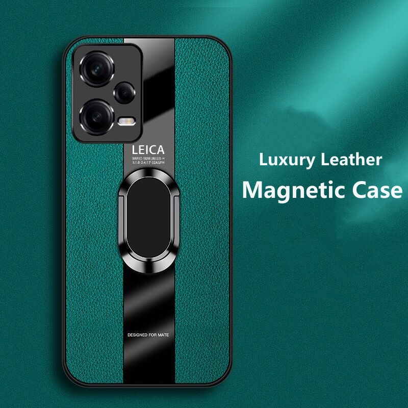 Poco F5 Magnetic Ring Stand Phone Case For Xiaomi Poco F5 5g Luxury Leather Shockproof Bumper 8969