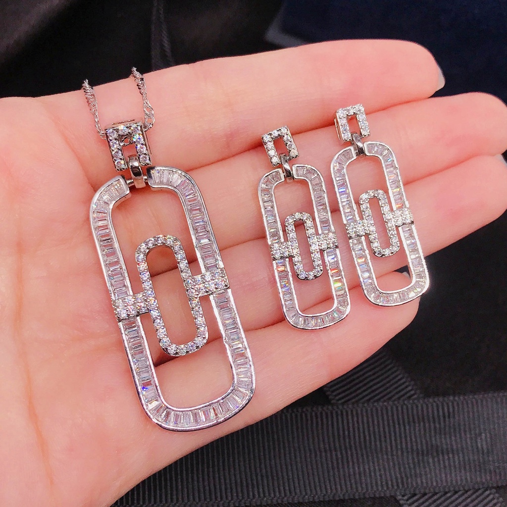 Goldkingdom Fashion Jewelry Accessories Ready Stock Square Diamond