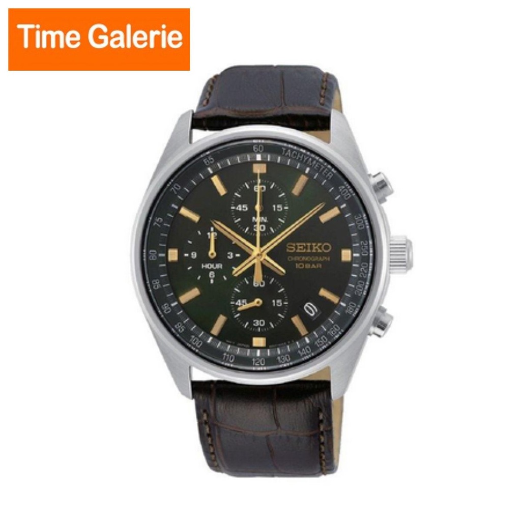 Seiko SSB385P1 Quartz Chronograph Green Dial Hardlex Crystal Glass ...