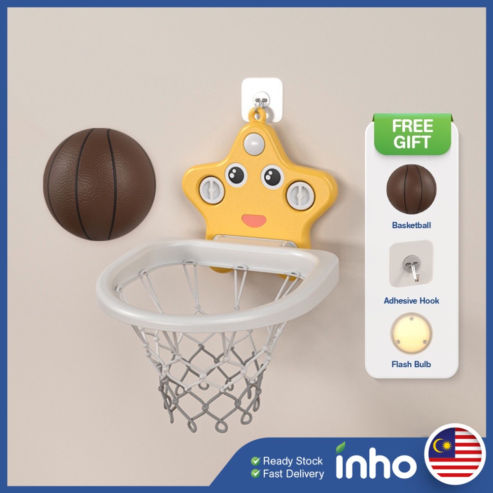 INHO Cute Indoor Basketball Frame Kids Sport Toy Basketball Hoop Game