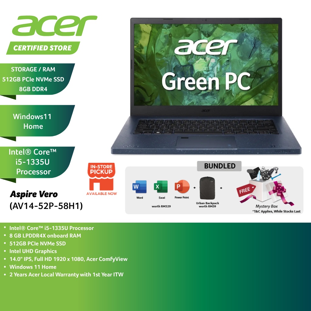 Acer Aspire Vero FHD Laptop (14