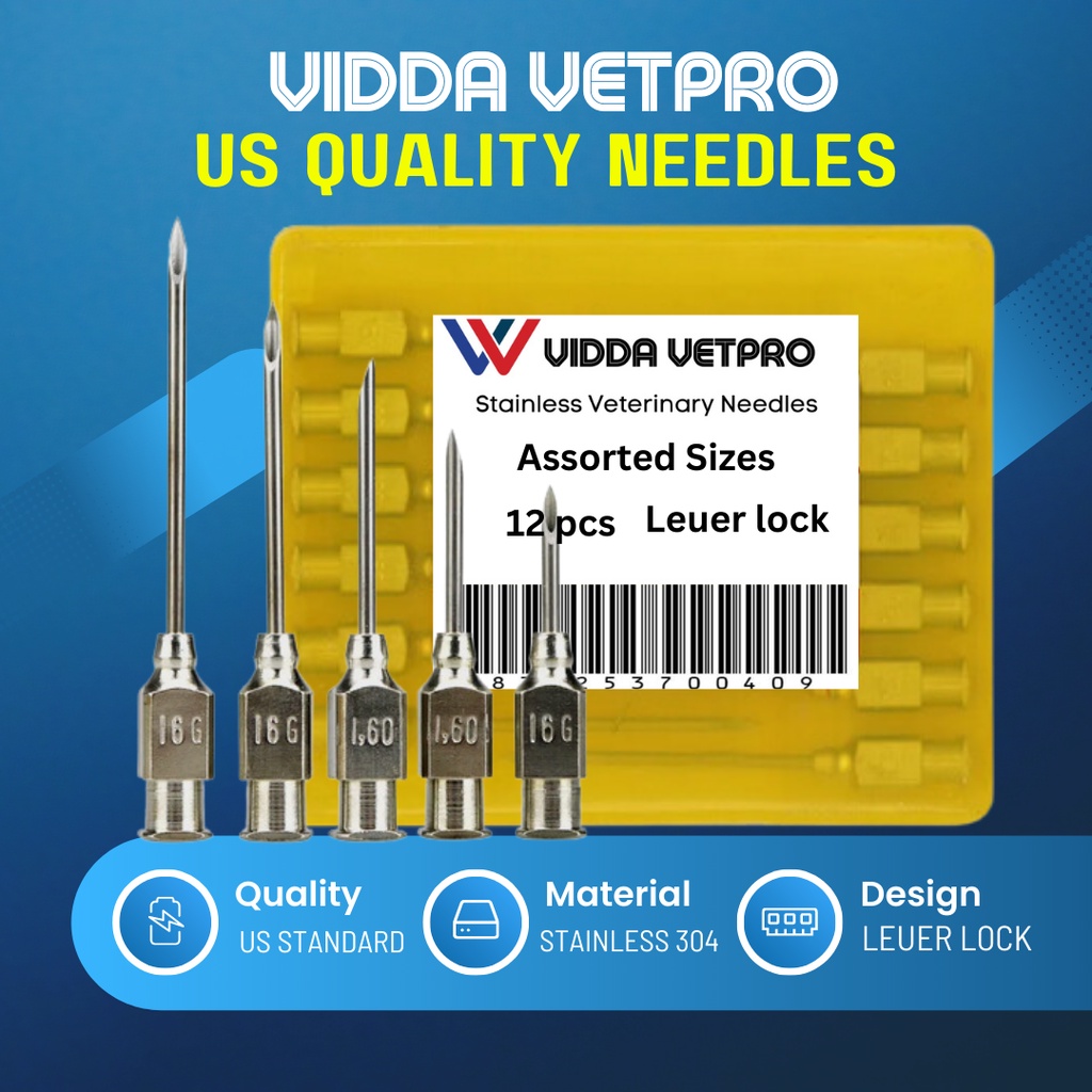 Vidda VetPro stainless syringe needles 1 dozen stainless steel needle ...