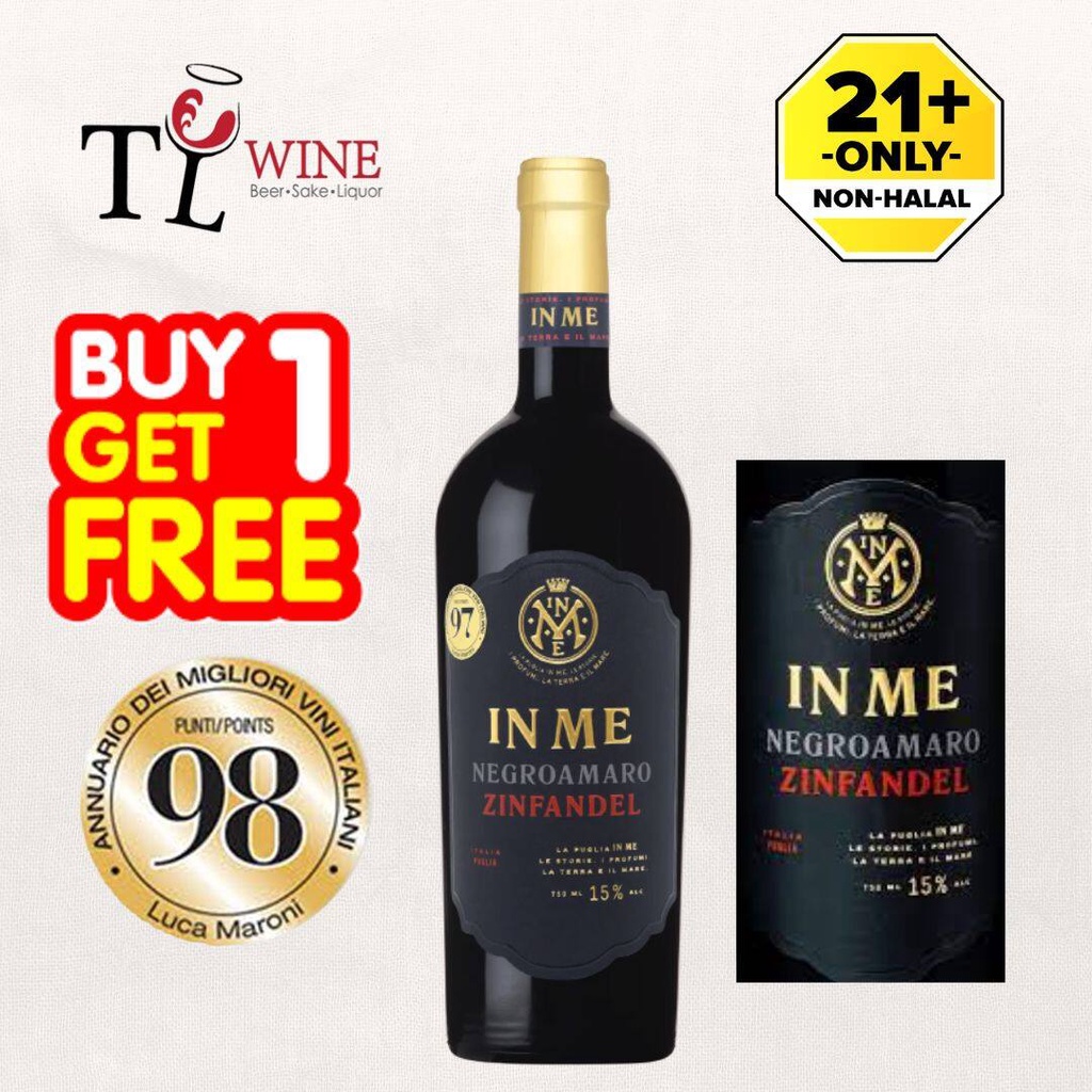 (Buy 1 free 1) IN ME Negroamaro Zinfandel 750ml Italy Red Wine (Alc