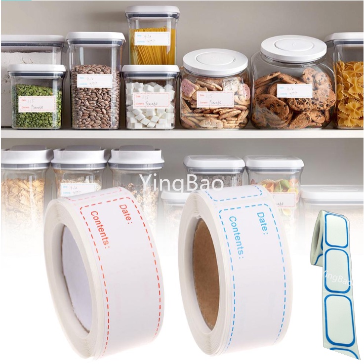 1 Roll Waterproof Mark Kitchen Stickers Food Storage Label Freezer ...