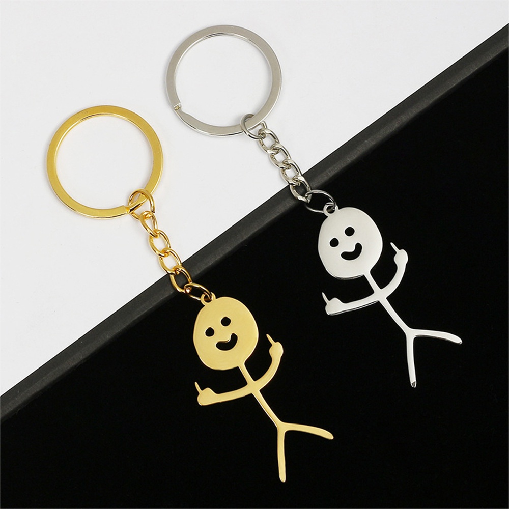 Dreamtimes Funny Doodle Key Chain Graffiti Stainless Steel Middle 