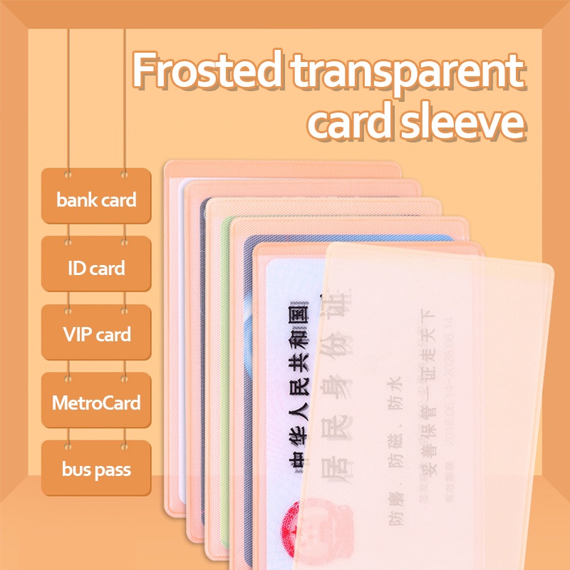 10pcs Waterproof Transparent PVC Card Cover Silicone Plastic Cardholder ...