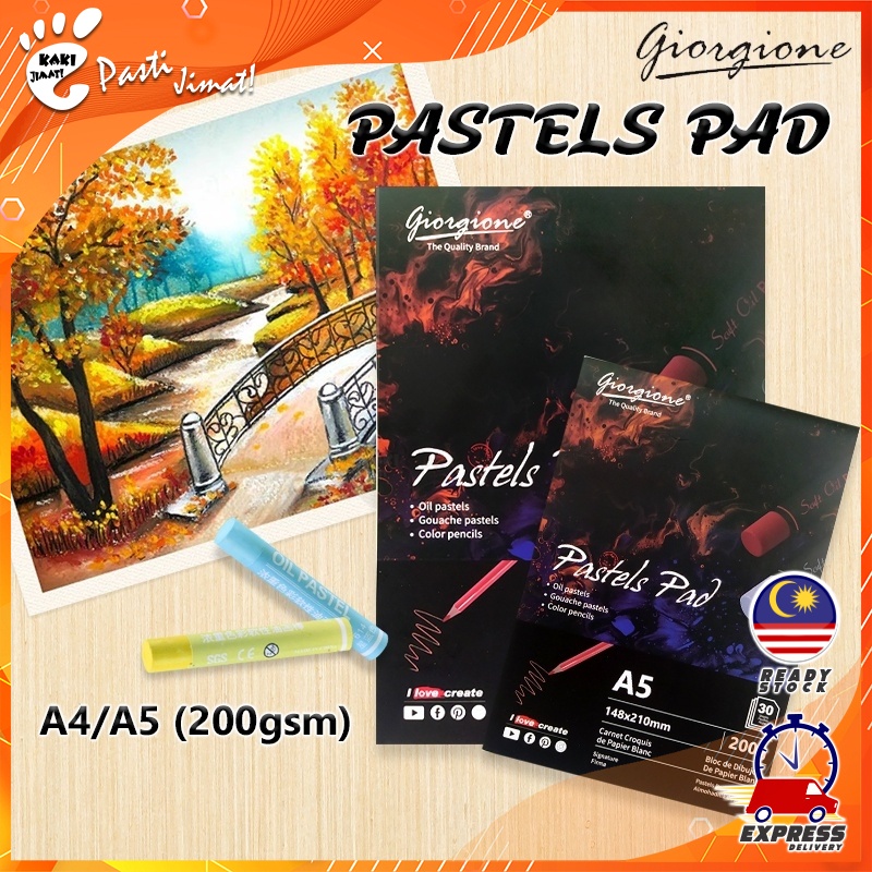 Kaki Jimat Pastel Pad Paper A4/A5 Size 200gsm Art Oil Pastel