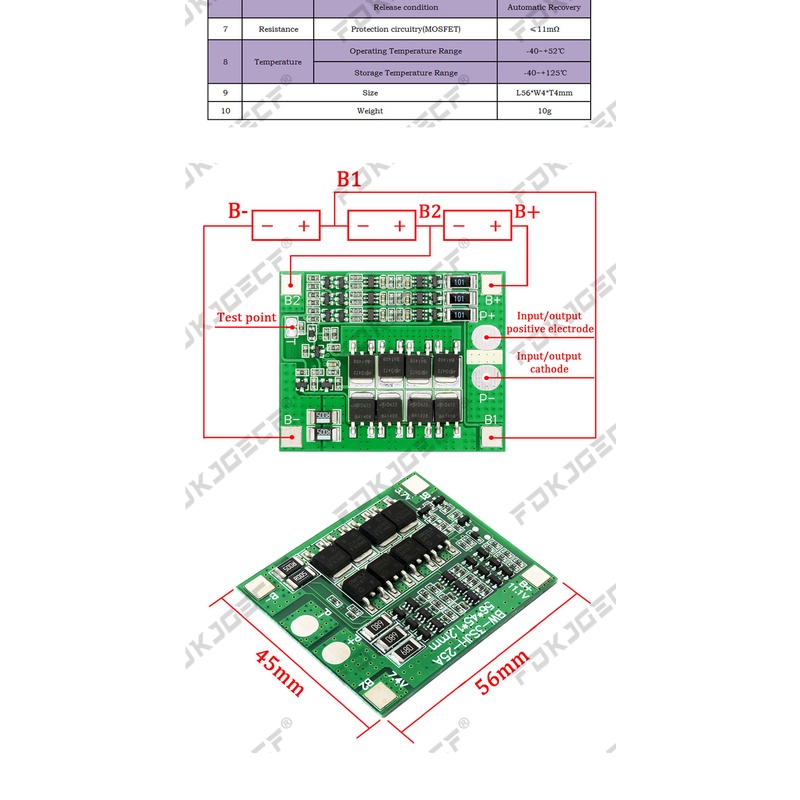 2S-6S Li-ion Lithium 18650 Battery BMS Charger PCB Protection Board (Select Cells)