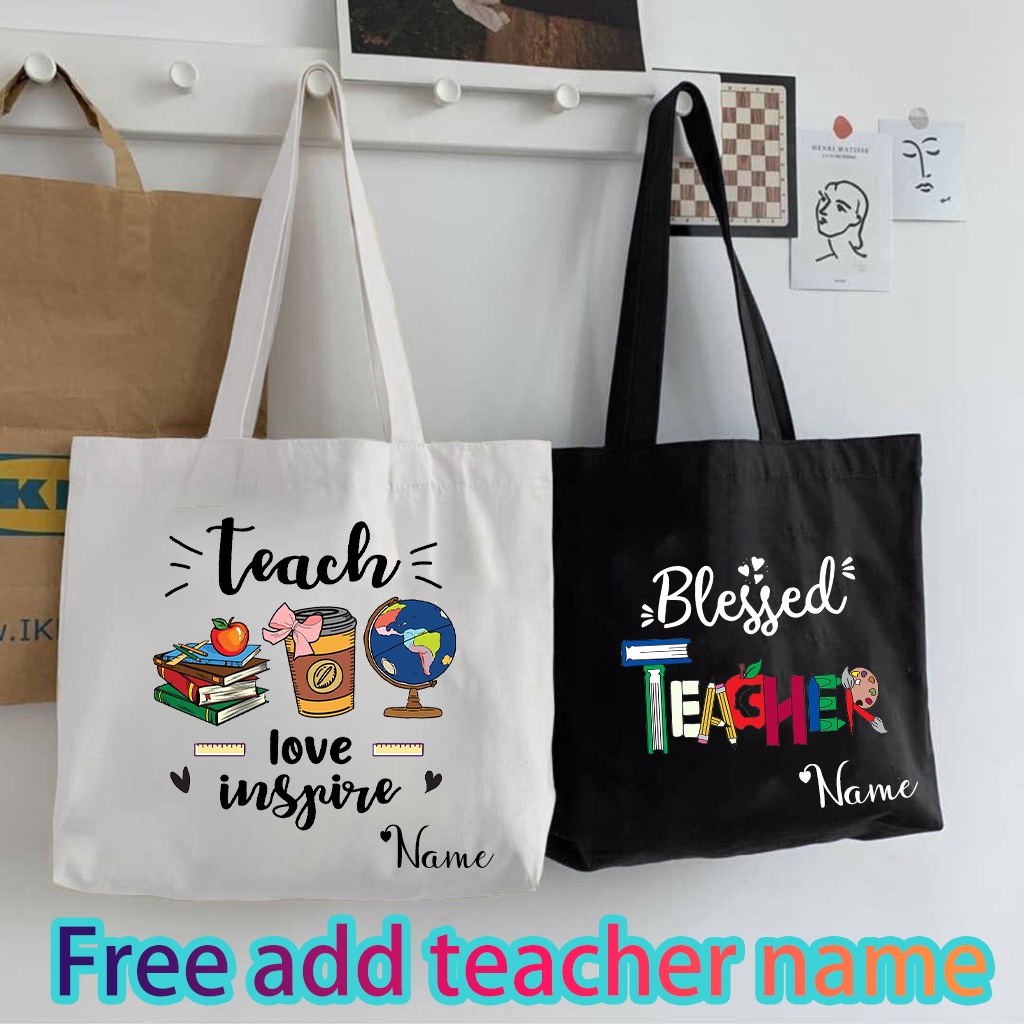 Teacher tote bags with zipper online