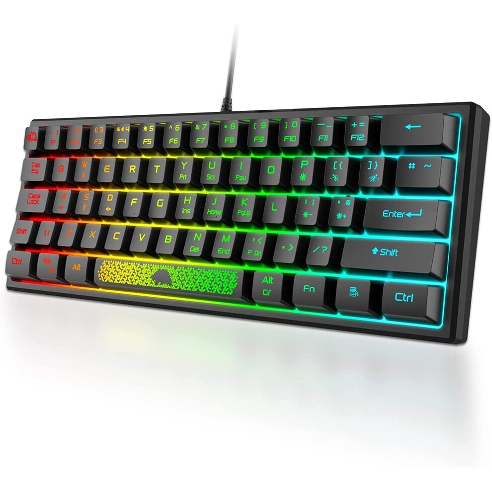 Jomaa 60% Percent Keyboard RGB Backlit Compact Mechanical Feeling ...