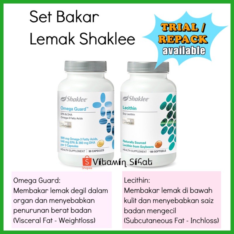 Set Bakar Lemak Shaklee OMEGA GUARD LECITHIN Minda Sihat Otak