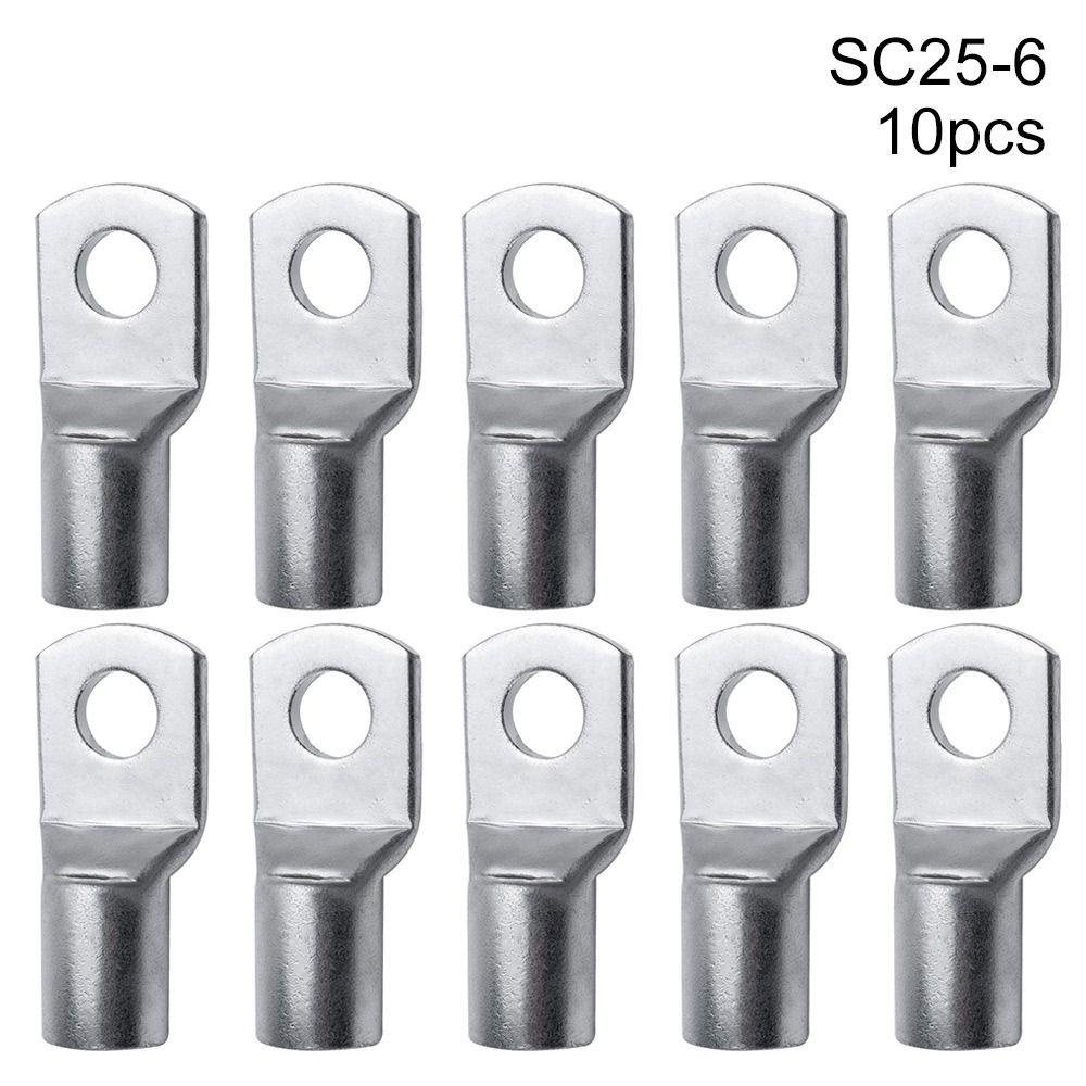 Yye 10pcs Cable Connector Kit 6mm 8mm 10mm Sc16 6 Sc25 6 Sc35 6 Tinned Copper Lugs Ring Shopee