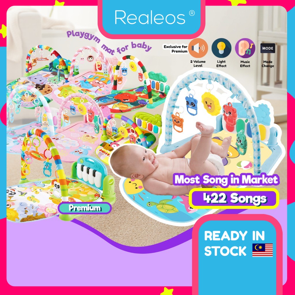 Realeos Baby Kick Play Musical Playmat Playgym Piano Newborn Kids Toy Toddler Activity Mat Music