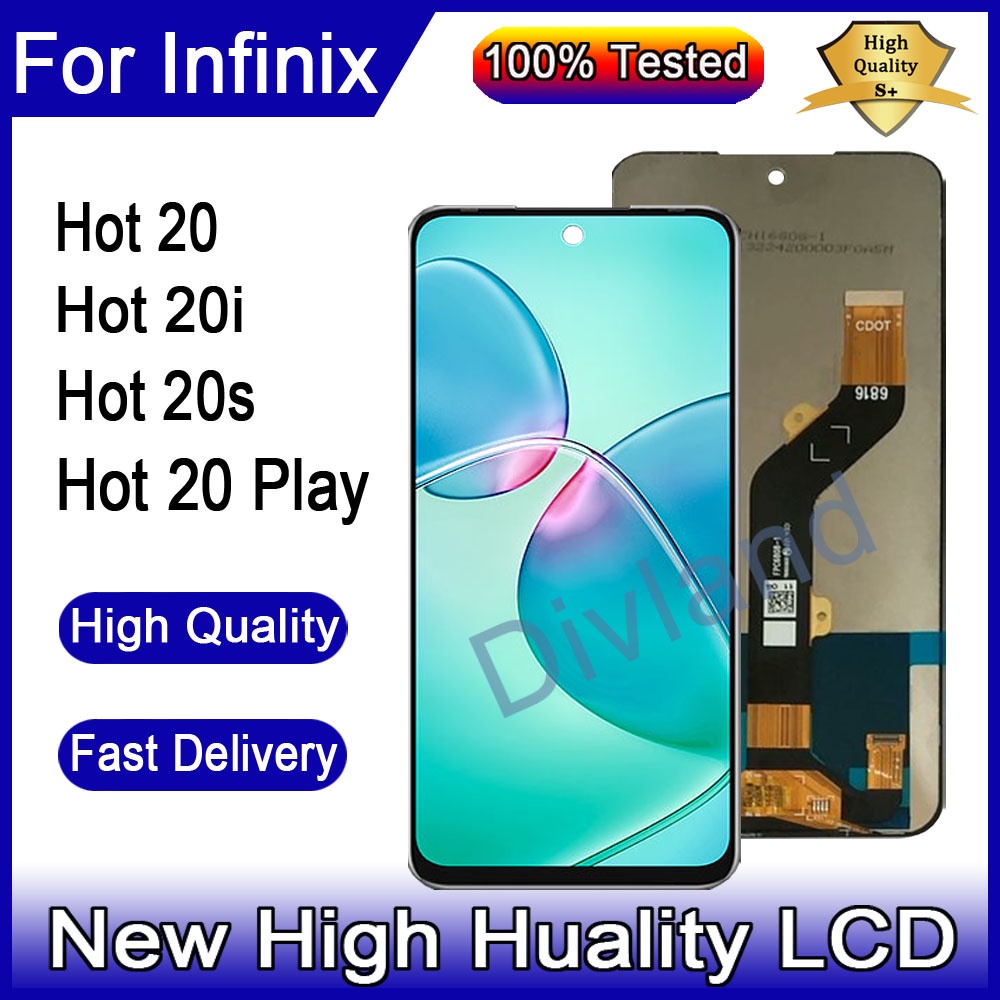 For Infinix Hot 20 20i 20s 20 Play X6826 X665c X665e X6827 X6825 Lcd Display Screen With Frame