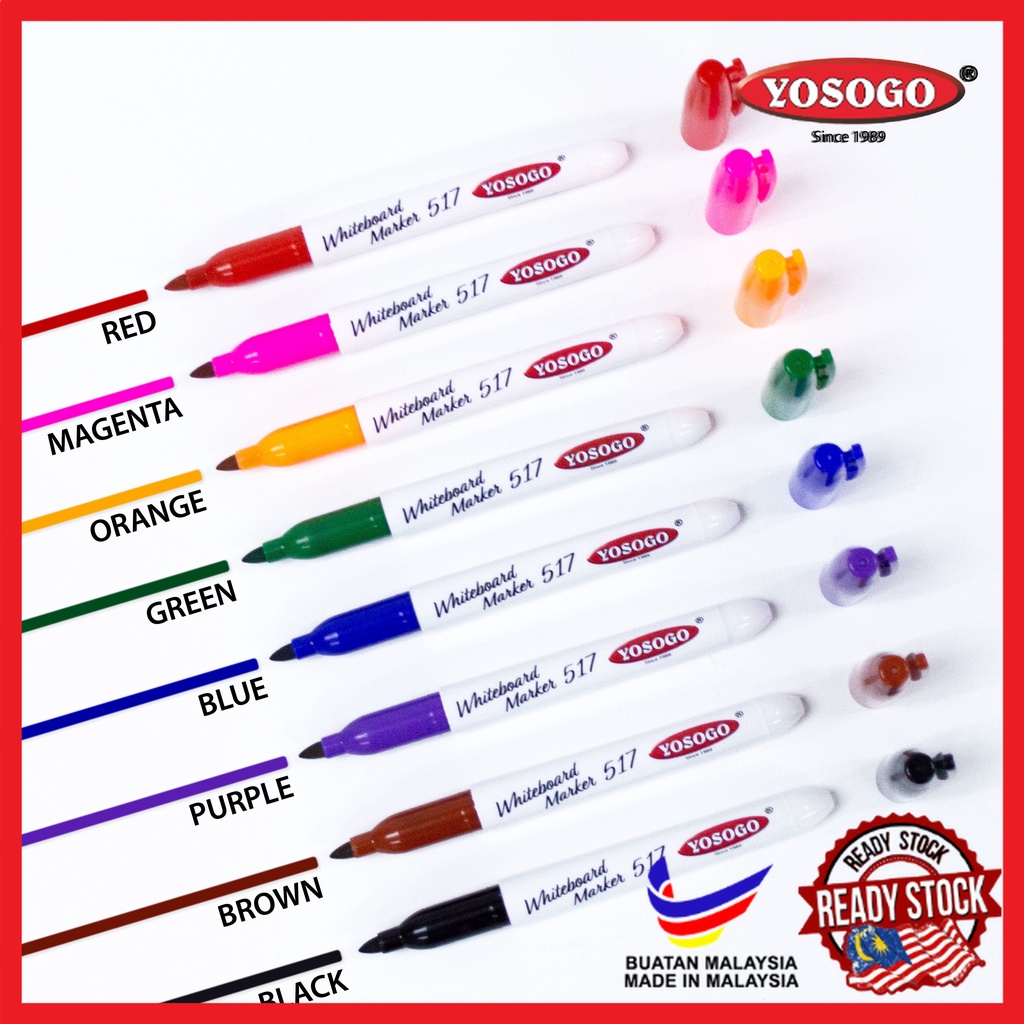 [super stationery] YOSOGO 517 (8 IN 1) Whiteboard Marker Pen Whiteboard