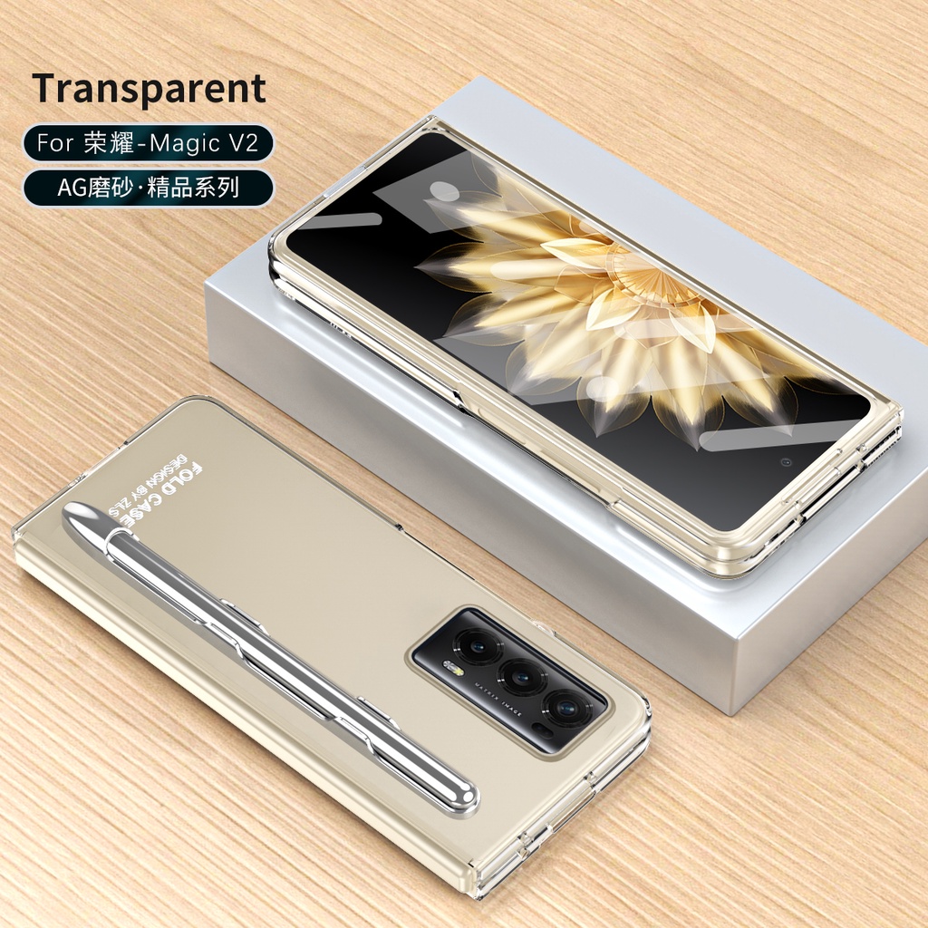 Plating Hard PC Case For Honor Magic V2 in Kickstand Holder S