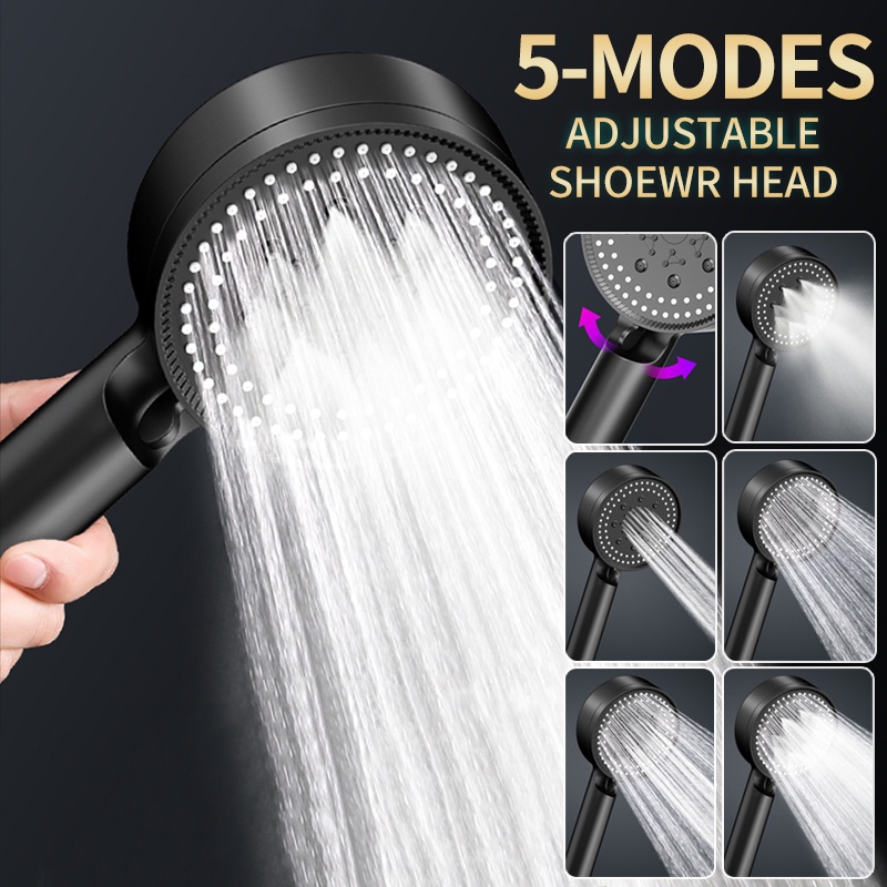 5 Modes High Pressure Handheld Shower Adjustable Bath Water Saving ...