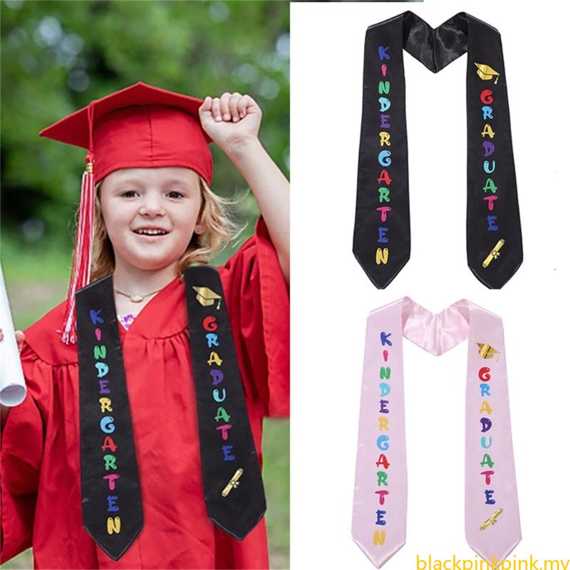 BLACK Graduation Sash Satin for Preschool Graduation Ceremony Photo