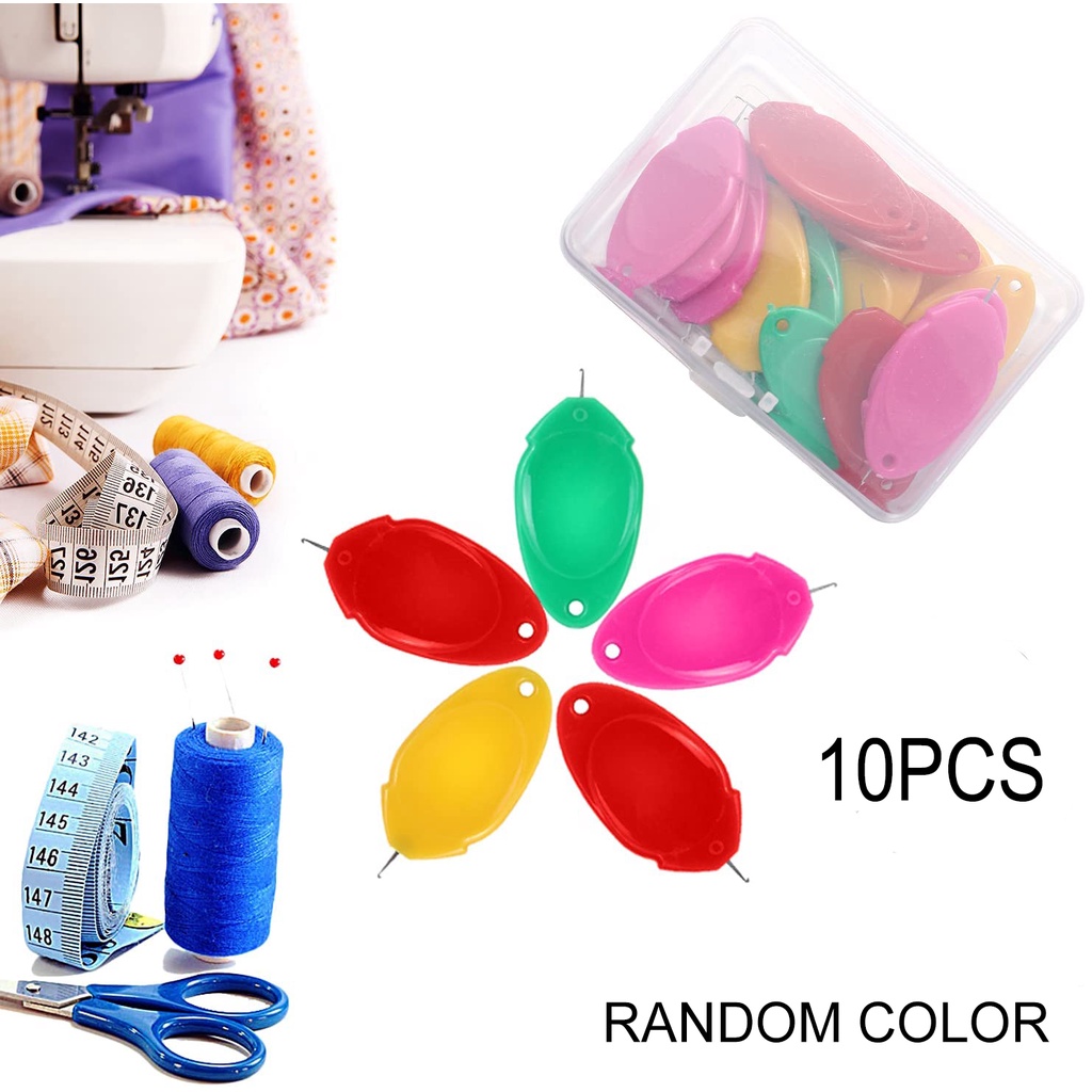 10PCS Threading Machine Needle Box Type Lead Device DIY Color Thumb ...