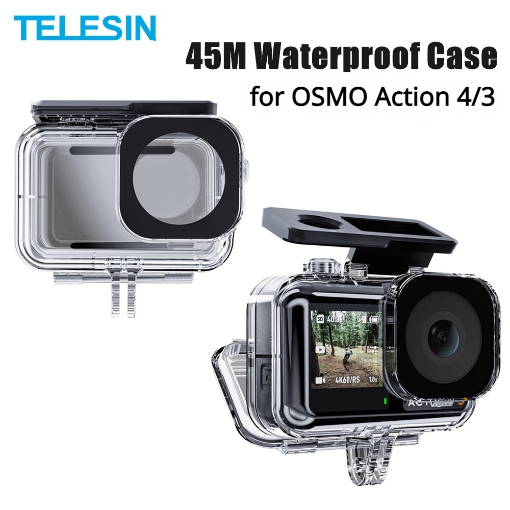 TELESIN 45M Waterproof Case For DJI OSMO Action 5 Pro Action 4/3 Camera ...