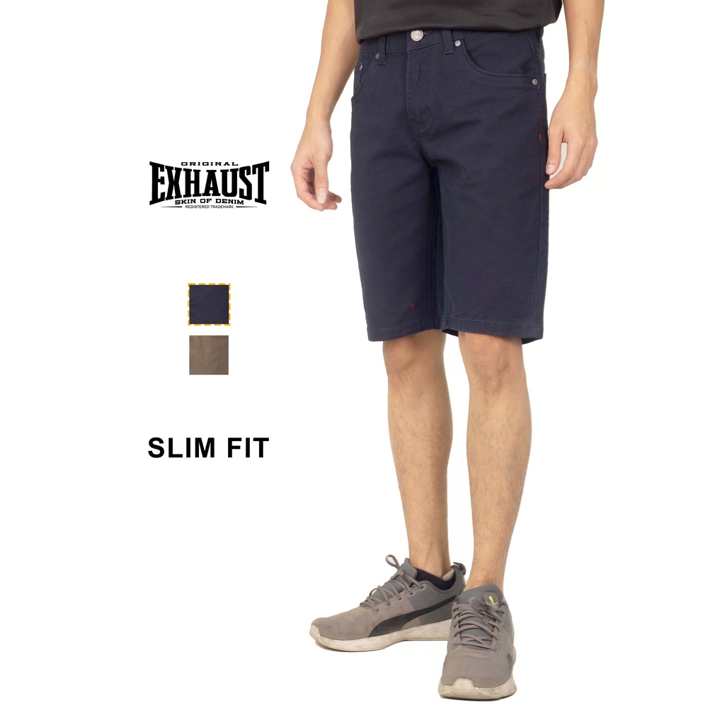 EXHAUST JEANS SHORT PANTS [Slim Fit]L. Brown/Dk. Blue 1453 Shopee