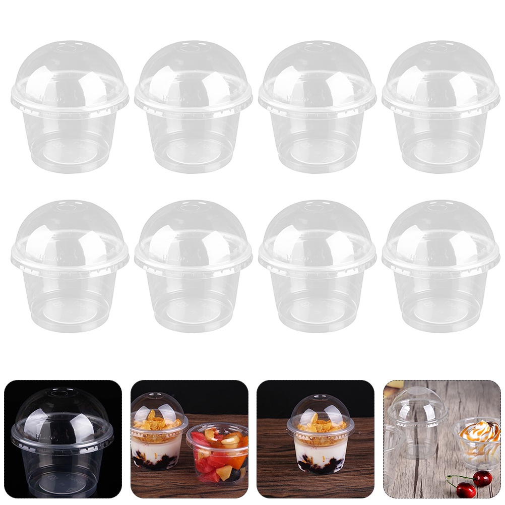 Clear Plastic Containers Disposable Dessert Cup Ice Cream Bowls Custard