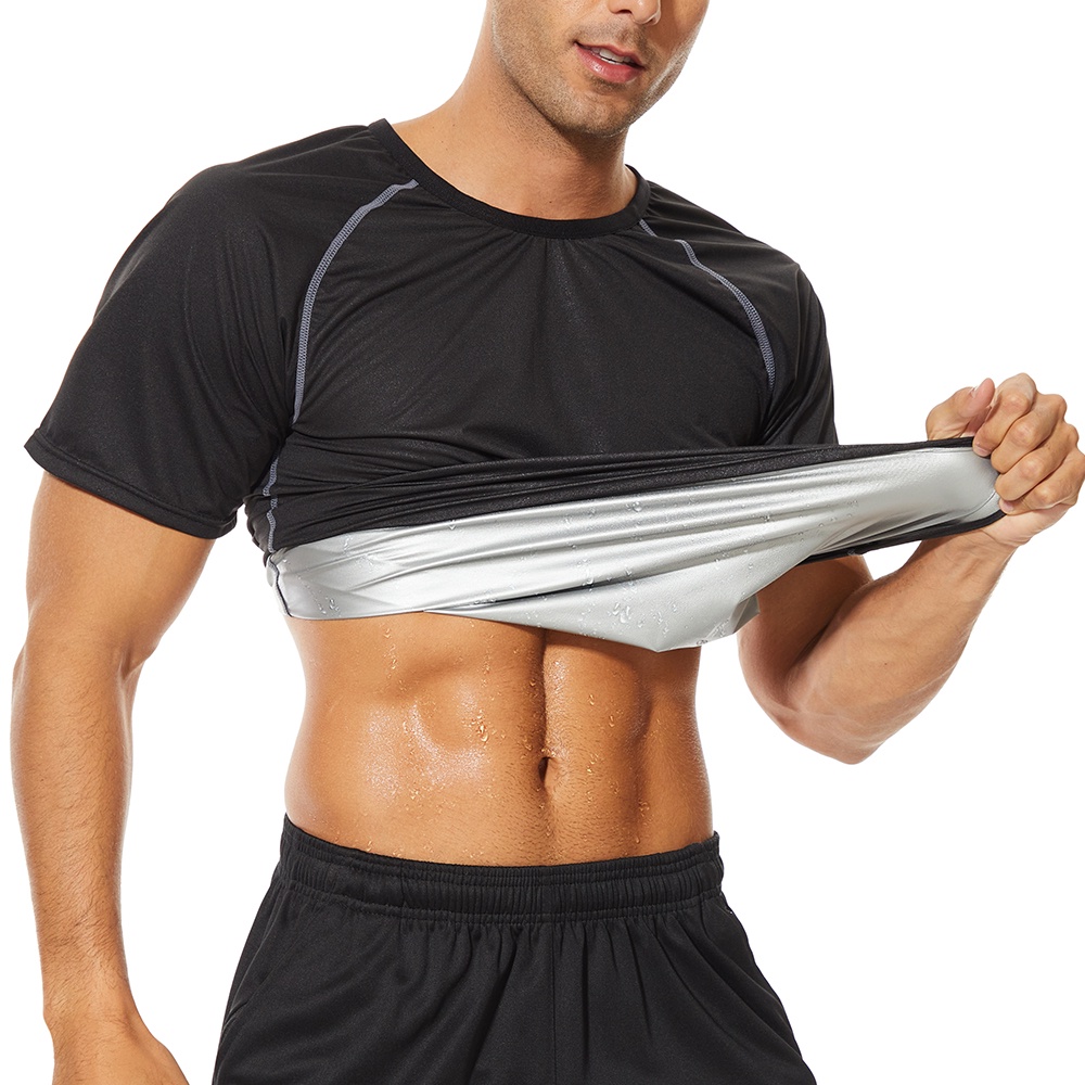 Male Sweating Tracksuit Workout Tshirt Fats Burner Sportswear Sport