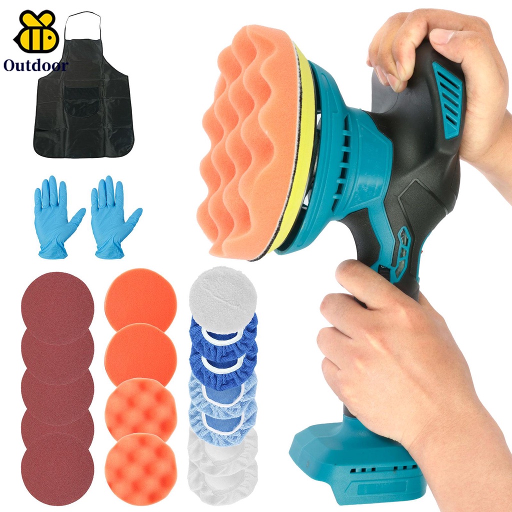 Buffer Polisher 21V Cordless Electric Polishing Machine with 6 ...