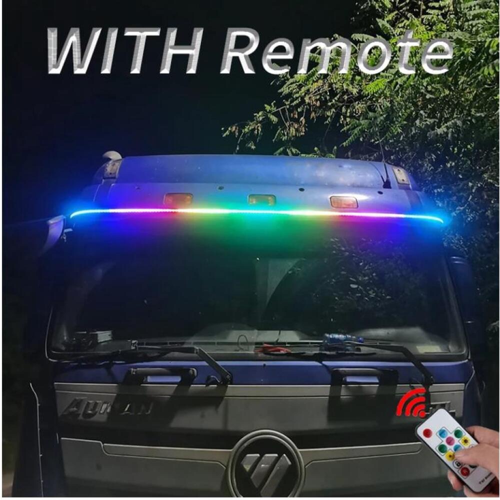 12v 24V LED Truck Light Strips Ambient Light DRL Brake Warning Driving ...