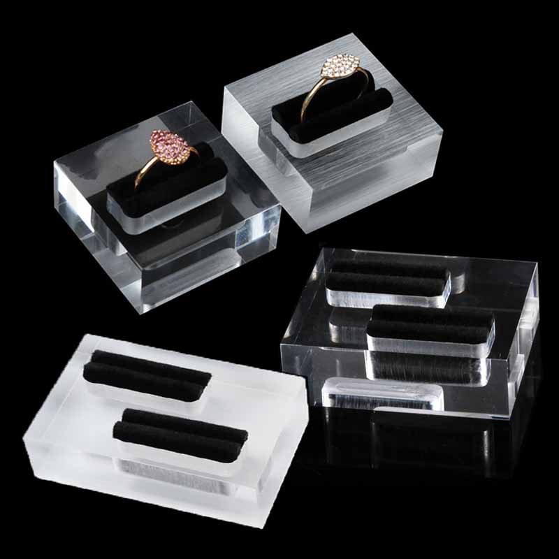 Clear Acrylic Ring Display Stand Store Showcase Holder Organizer Shiny