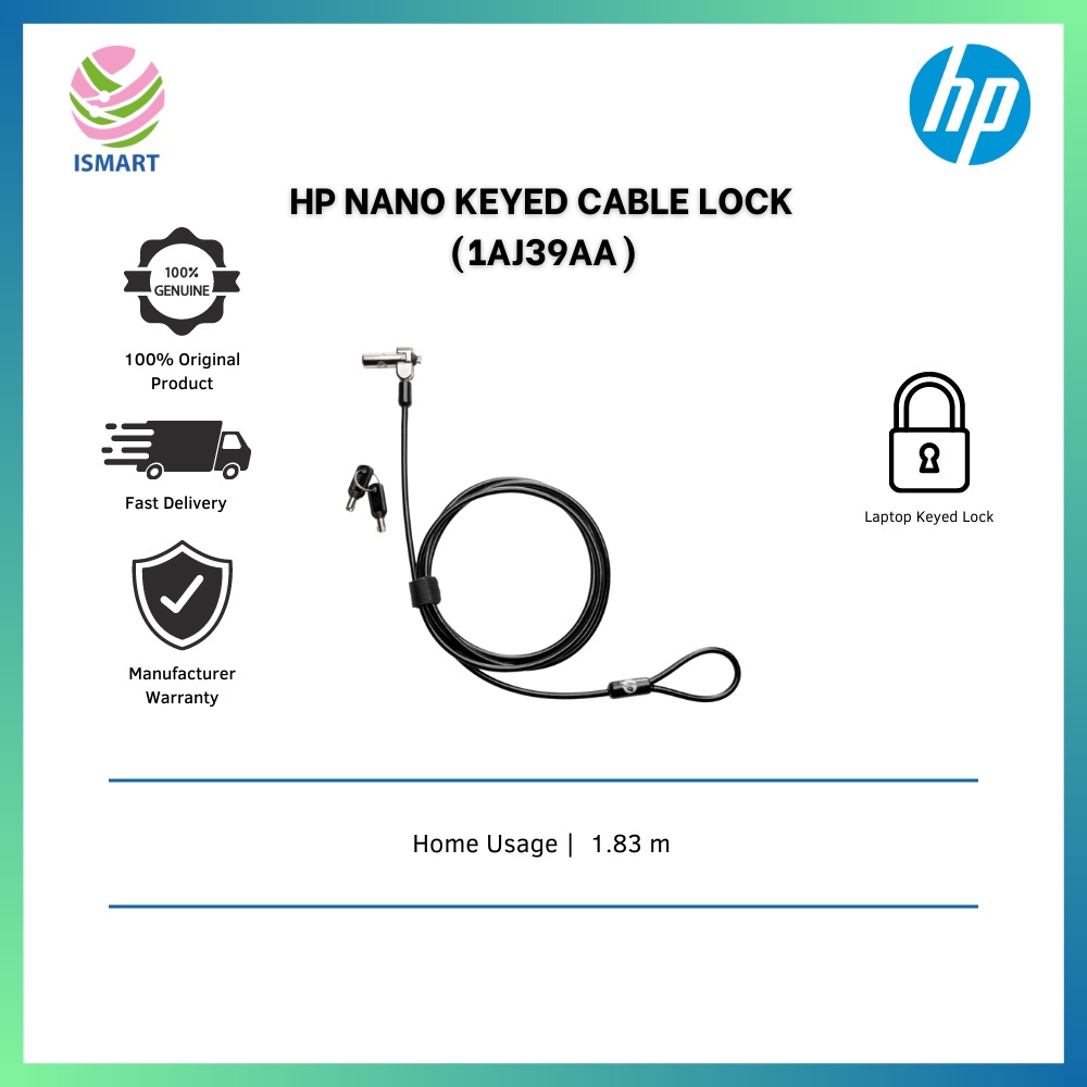HP Cable Lock Nano Keyed 1AJ39AA Shopee Malaysia