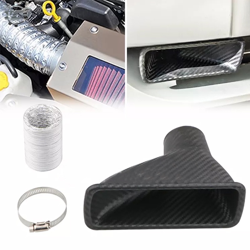Air Intake Vent Car Front Bumper Grille Inlet Pipe Kit Injection System ...