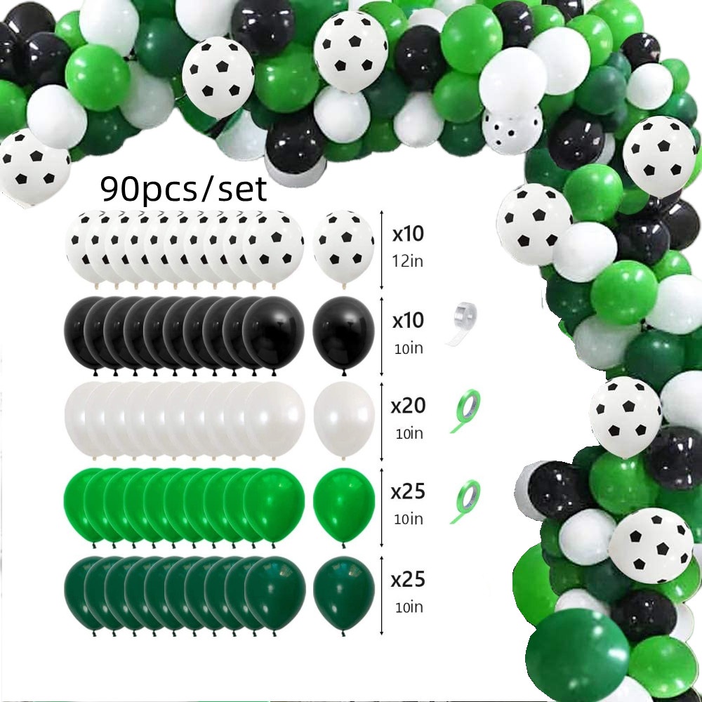 96 piece green football themed balloon arch set, green 32 inch digital
