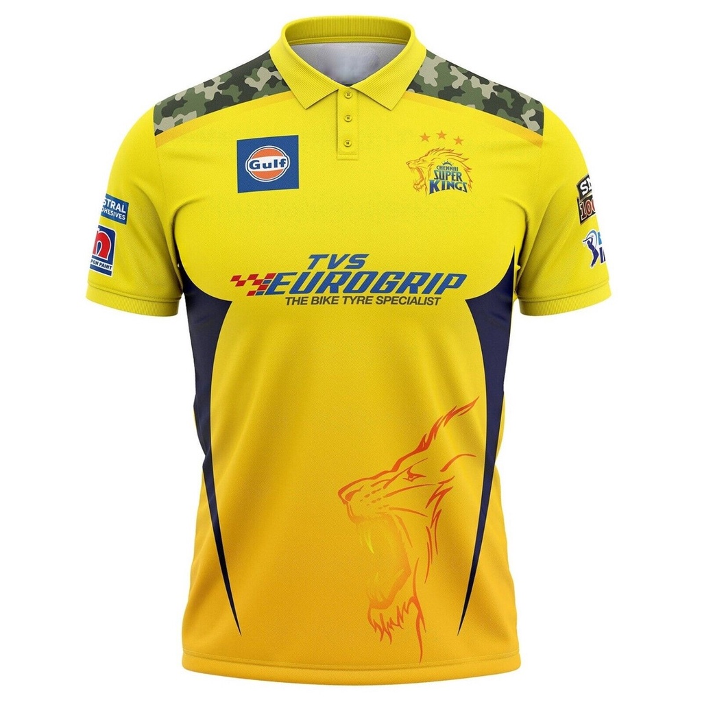 Chennai Super Kings IPL Replica Jersey 2022 (CSK 2022 With Name ...